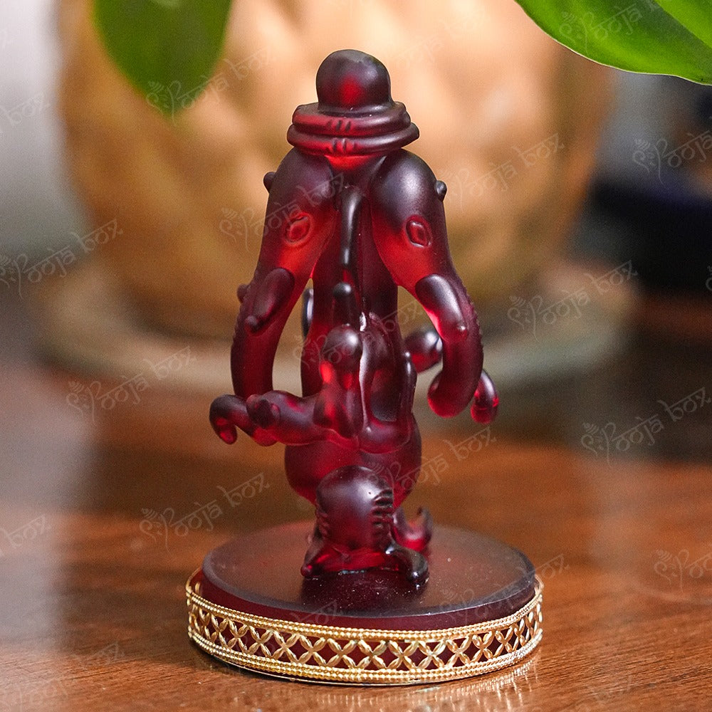 Double Face Crystal Ganesha Idol