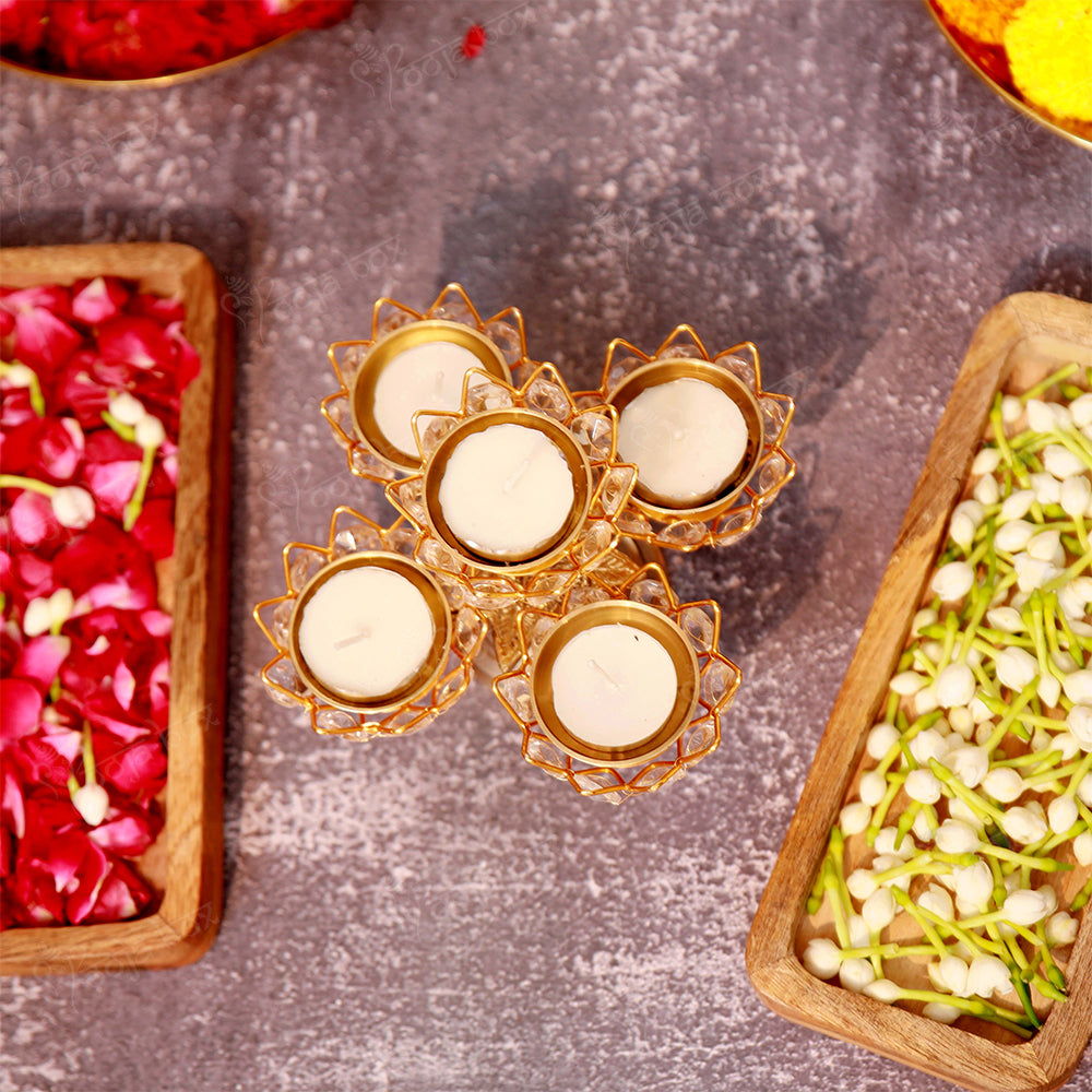Eye Catching Crystal Panch  Diya