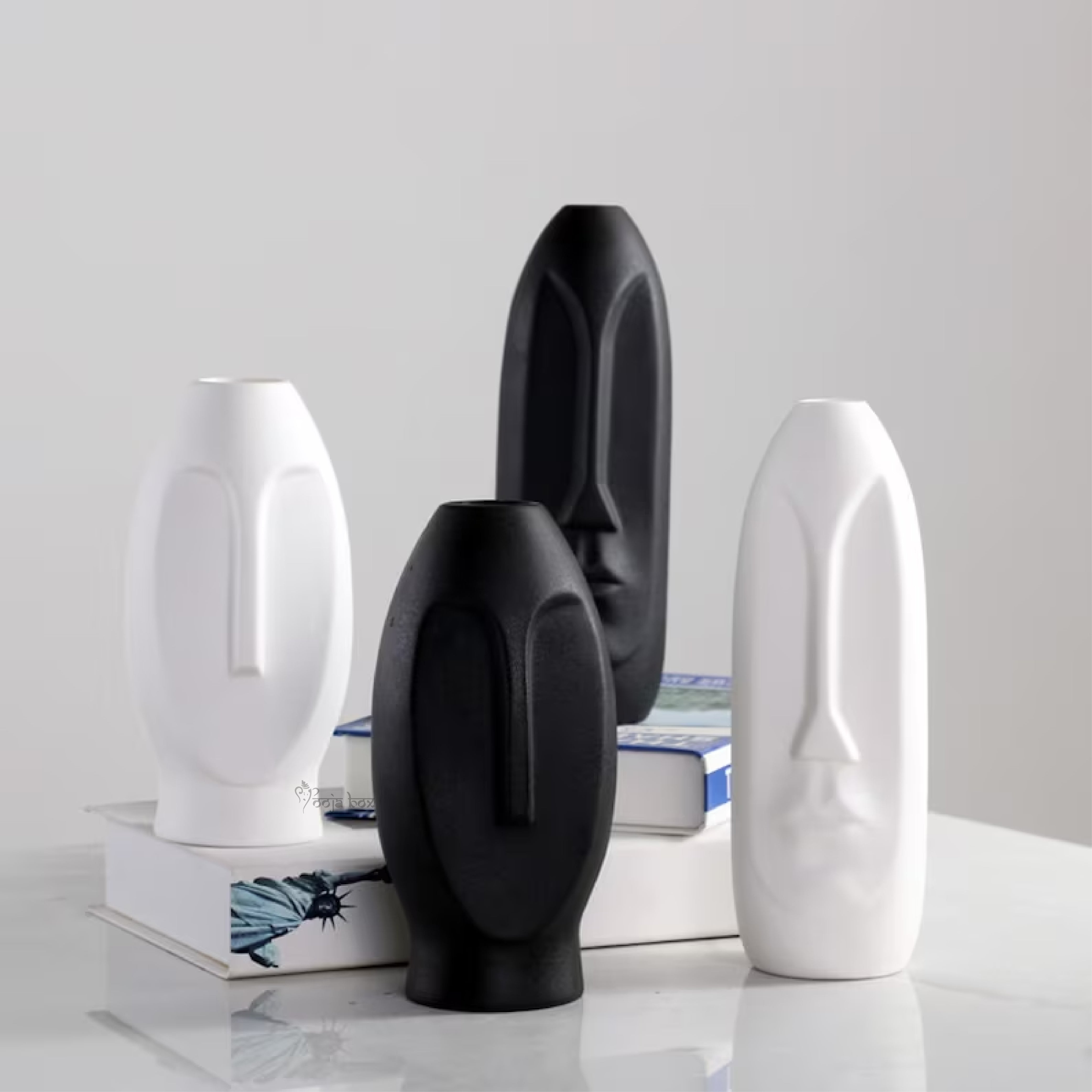 Human Face Shape Ceramic Flower Vase