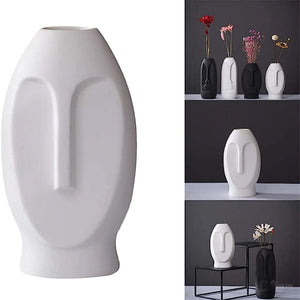 Human Face Shape Ceramic Flower Vase