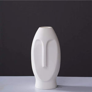 Human Face Shape Ceramic Flower Vase