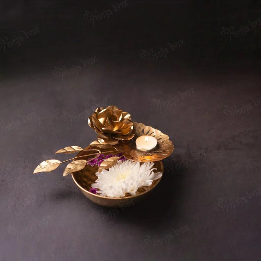 Beautiful Handmade Bowl for Floating Flowers and Tea Light Candles, Decorative Urli, for Home, Office, and Table Decor