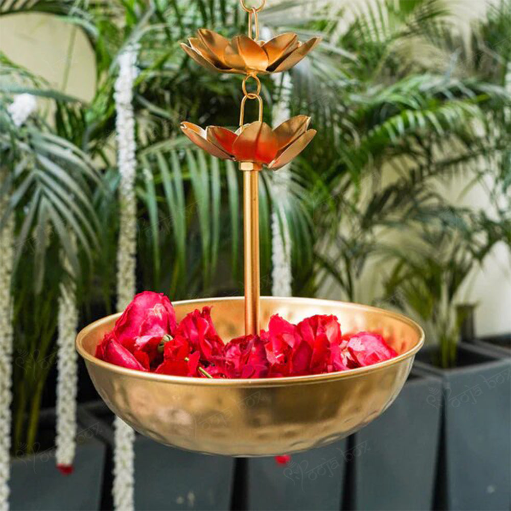 Beautiful Handcrafted Decorative Metal Latkan Urli Rangoli Bowls for T-Light Candles and Floating Flowers for Diwali and Navratri