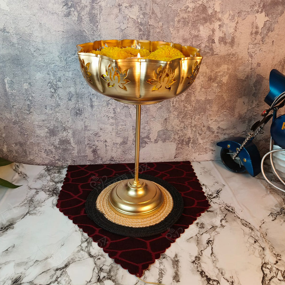 Standing Lotus Designer Cutting Urli