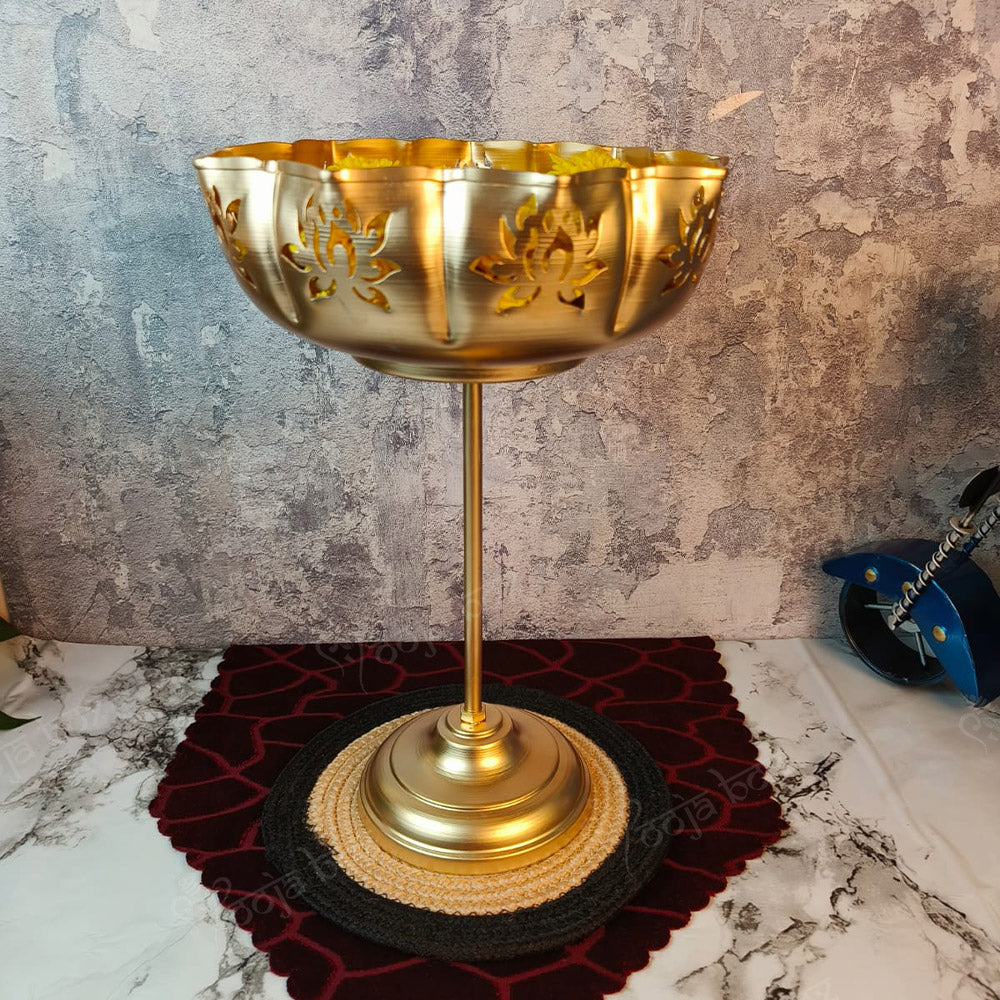 Standing Lotus Designer Cutting Urli