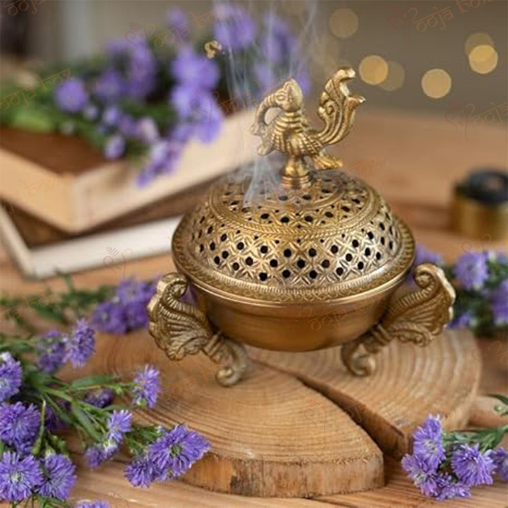 Home Purifying Brass Dhuna Loban Burner Dhooni