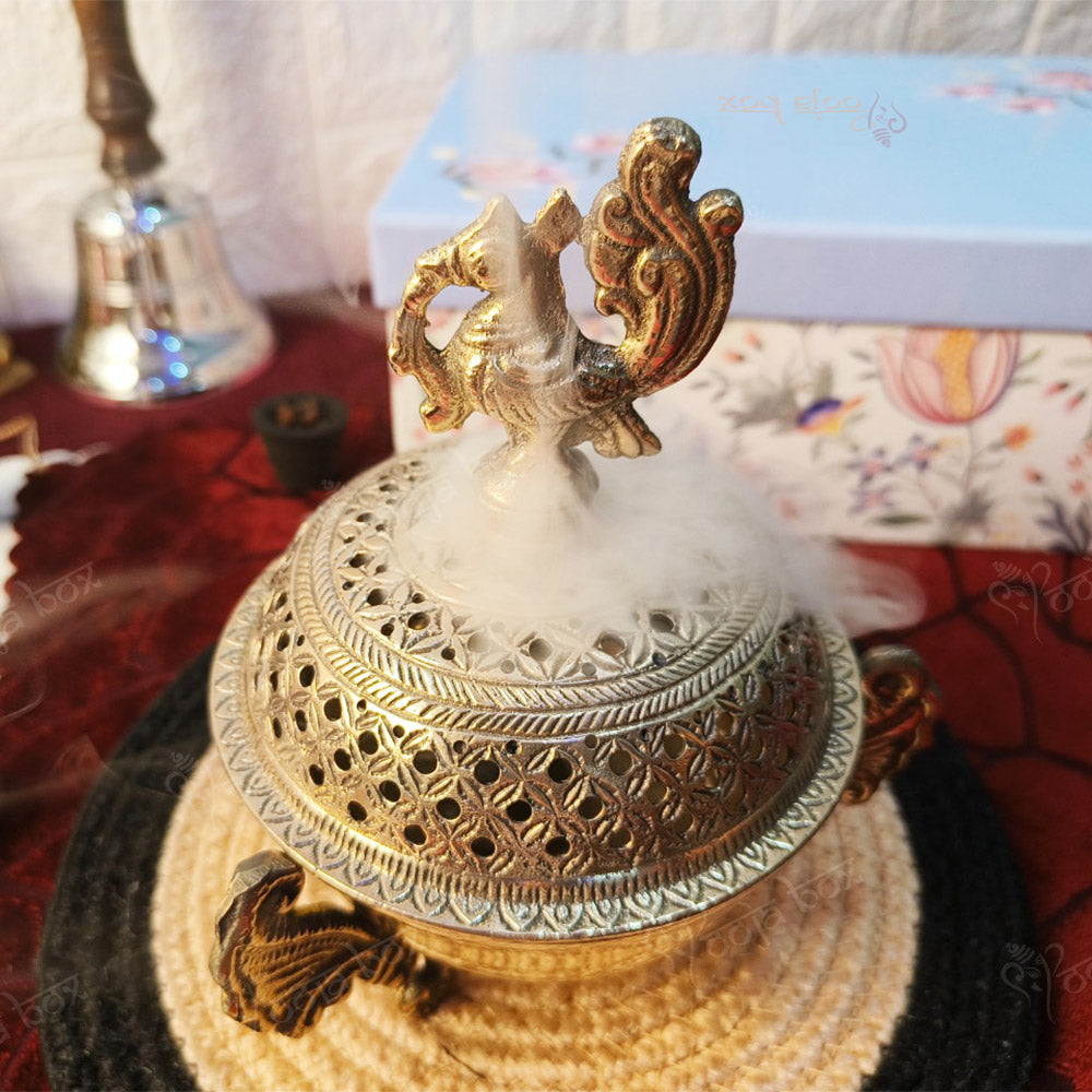 Home Purifying Brass Dhuna Loban Burner Dhooni