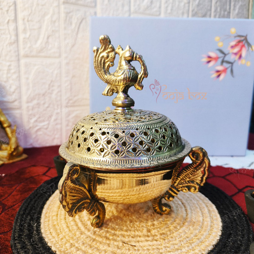 Home Purifying Brass Dhuna Loban Burner Dhooni
