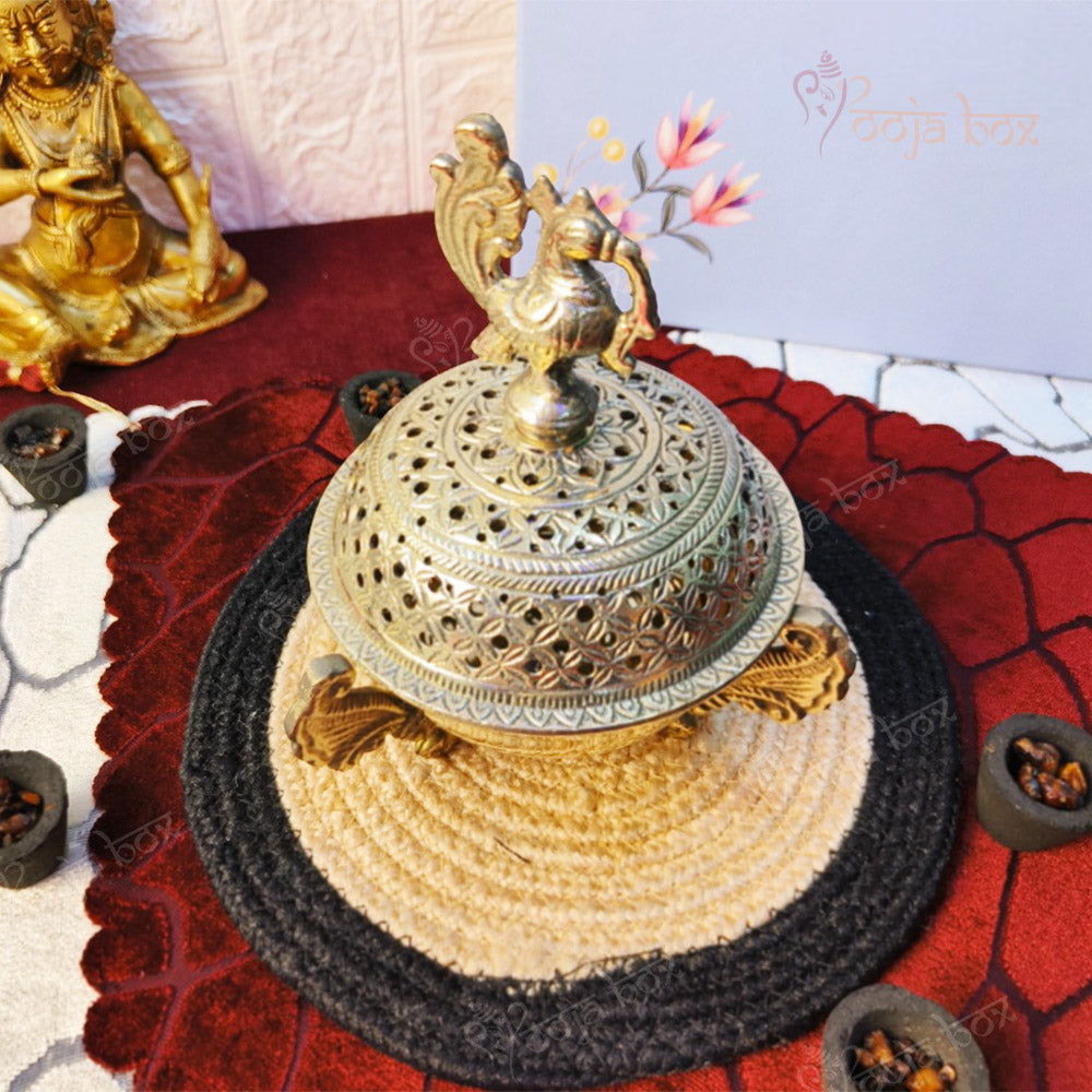 Home Purifying Brass Dhuna Loban Burner Dhooni