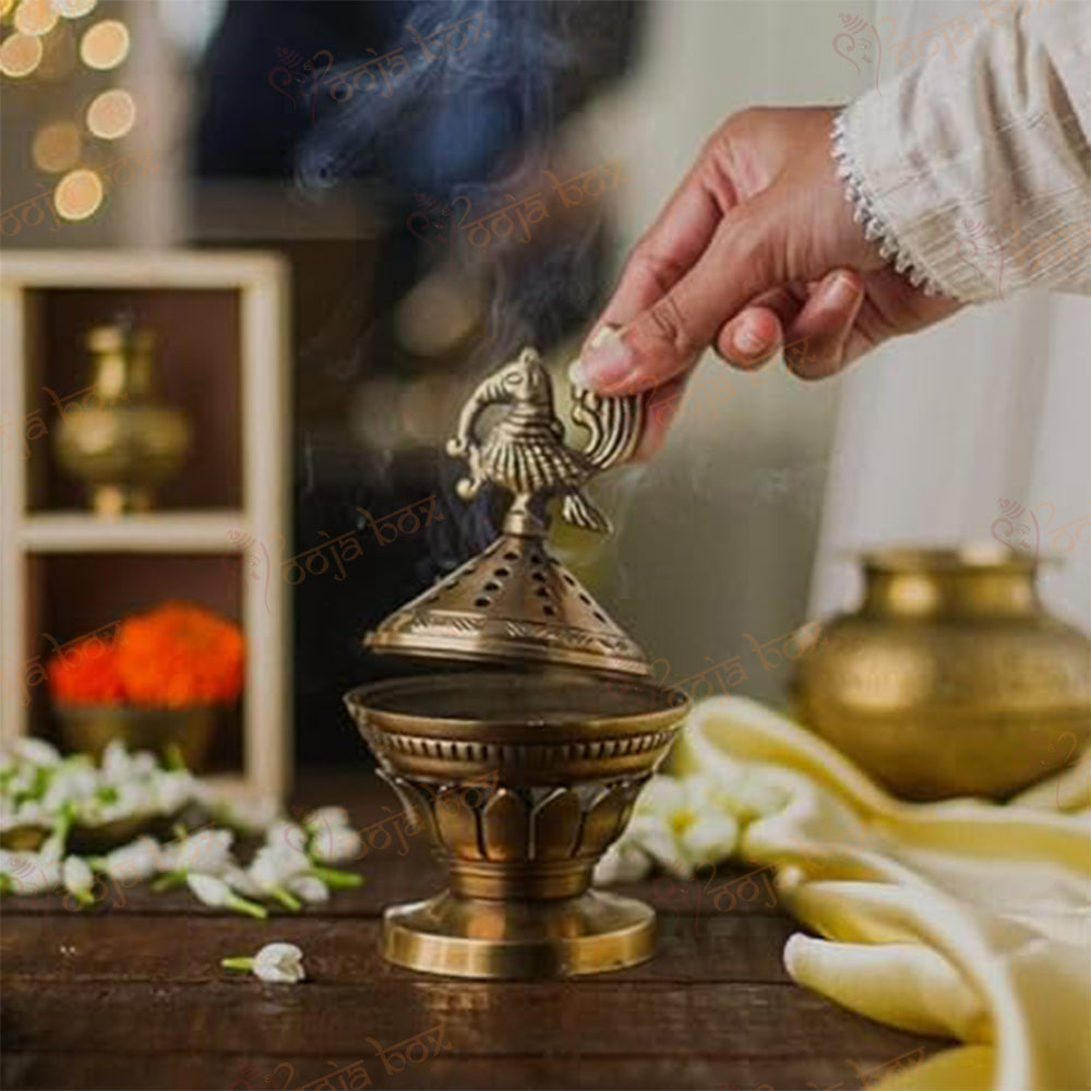 Home Purifying Konark Brass Vintage Dhuna Loban