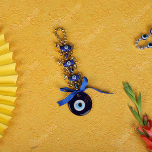 Golden Horse And Blue Evil Eye Hanging