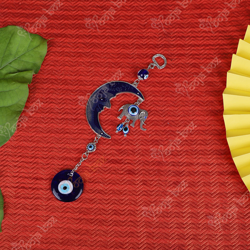 Moon Elephant Evil Eye Hanging for Home, Car, Office Prosperity
