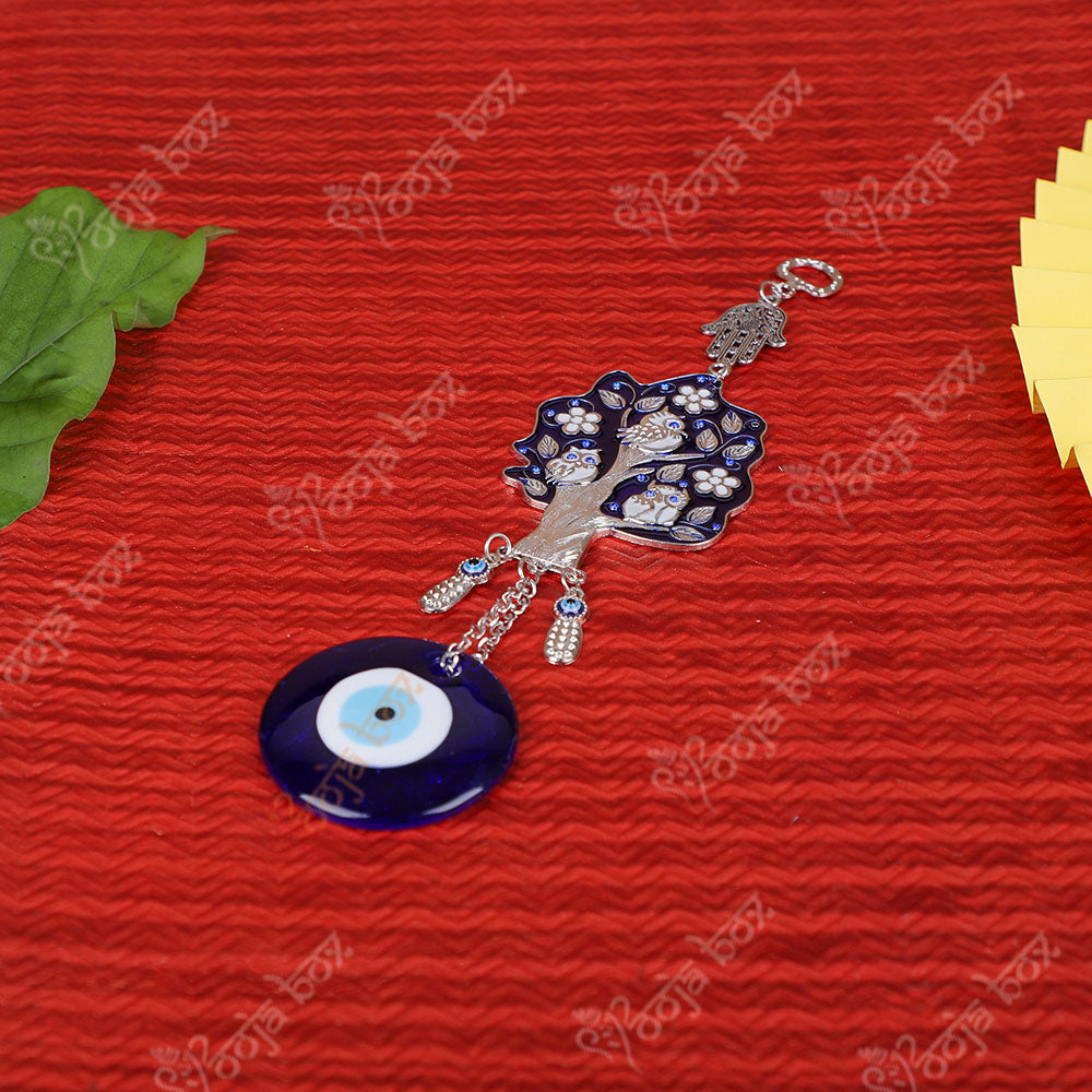 Owl Sitting on Tree Evil Eye Hanging for Home & Wall Decor