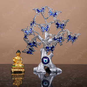 Blue Butterfly Evil Eye Tree Desktop Ornament