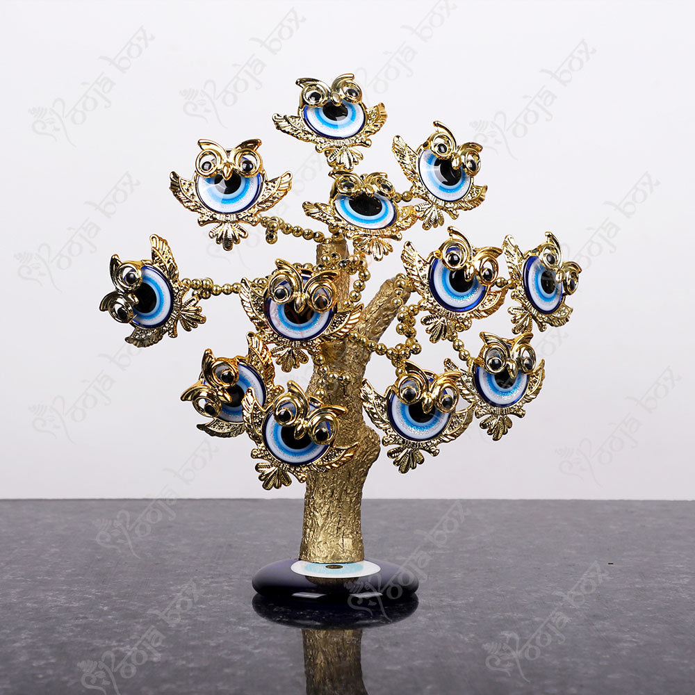 Turkish Evil Eye Tree With Owl for Positive Energy