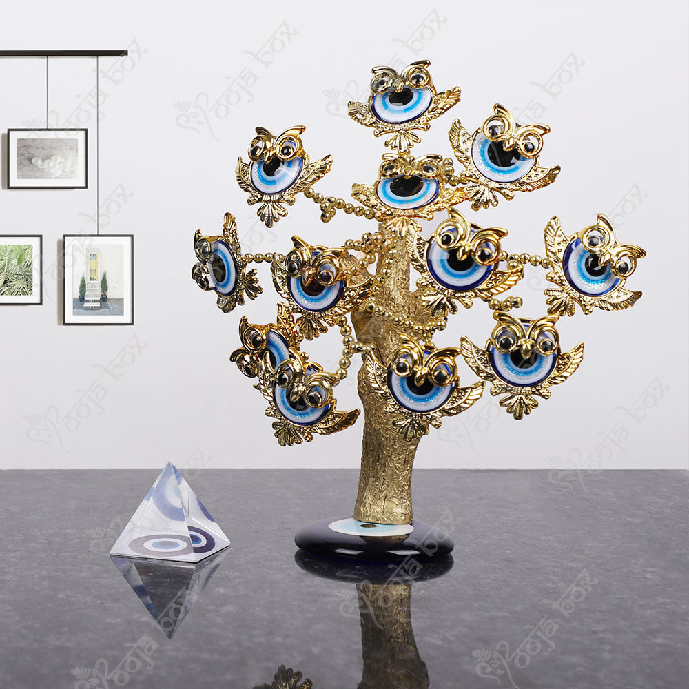 Turkish Evil Eye Tree With Owl for Positive Energy