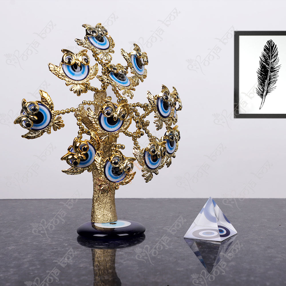 Turkish Evil Eye Tree With Owl for Positive Energy