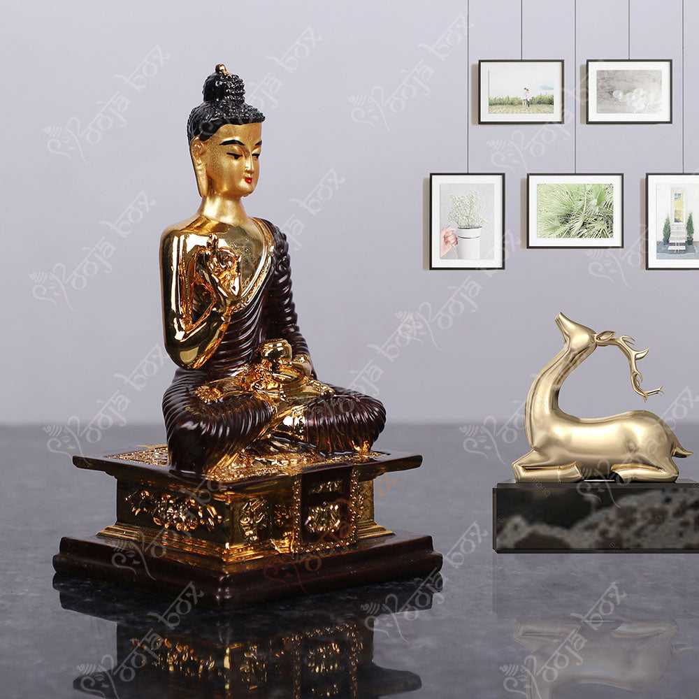Sitting Buddha Status Idol Showpiece for Home, Office Decor