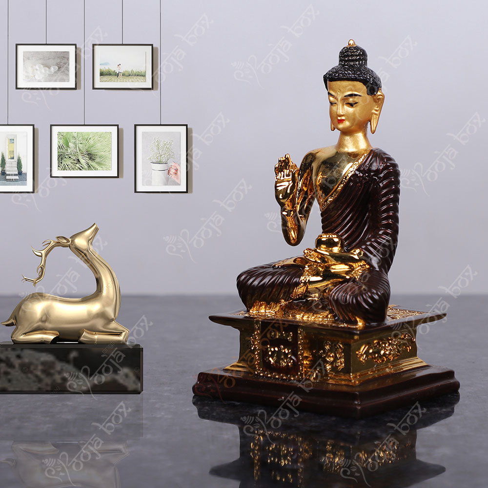 Sitting Buddha Status Idol Showpiece for Home, Office Decor