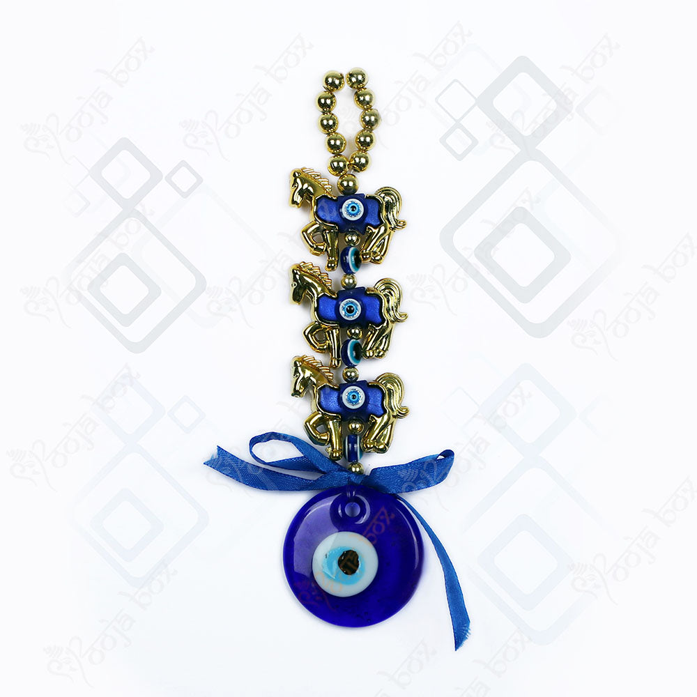 Golden Horse And Blue Evil Eye Hanging