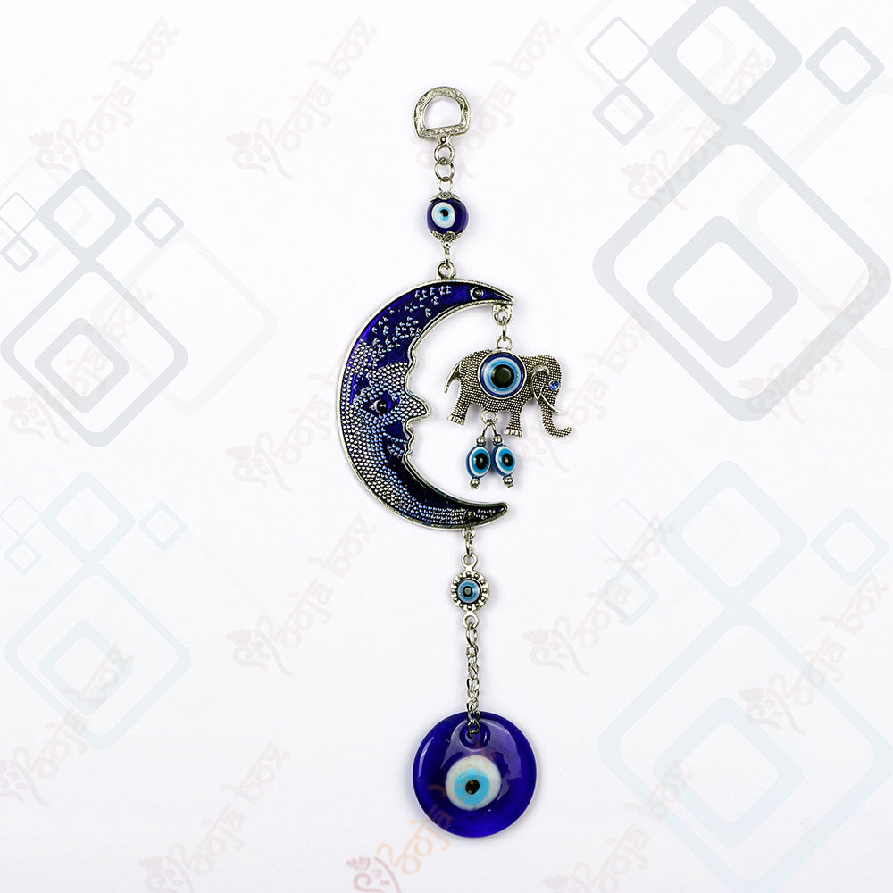 Moon Elephant Evil Eye Hanging for Home, Car, Office Prosperity