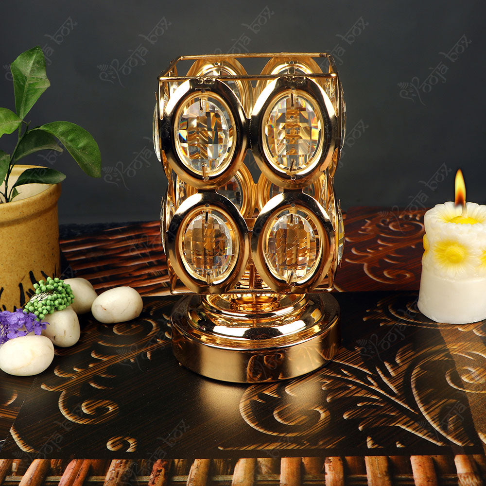Elegant Oval Shape Crystal Candle Light Holder