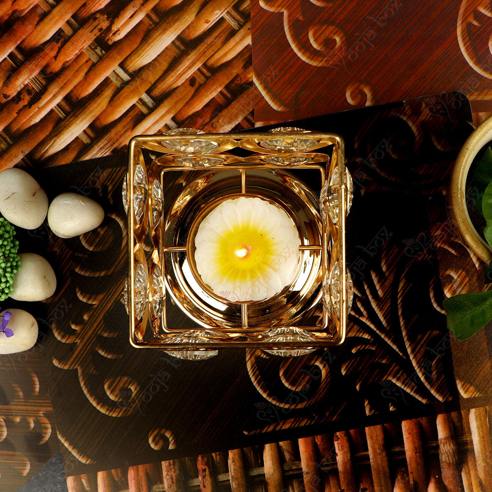 Elegant Oval Shape Crystal Candle Light Holder