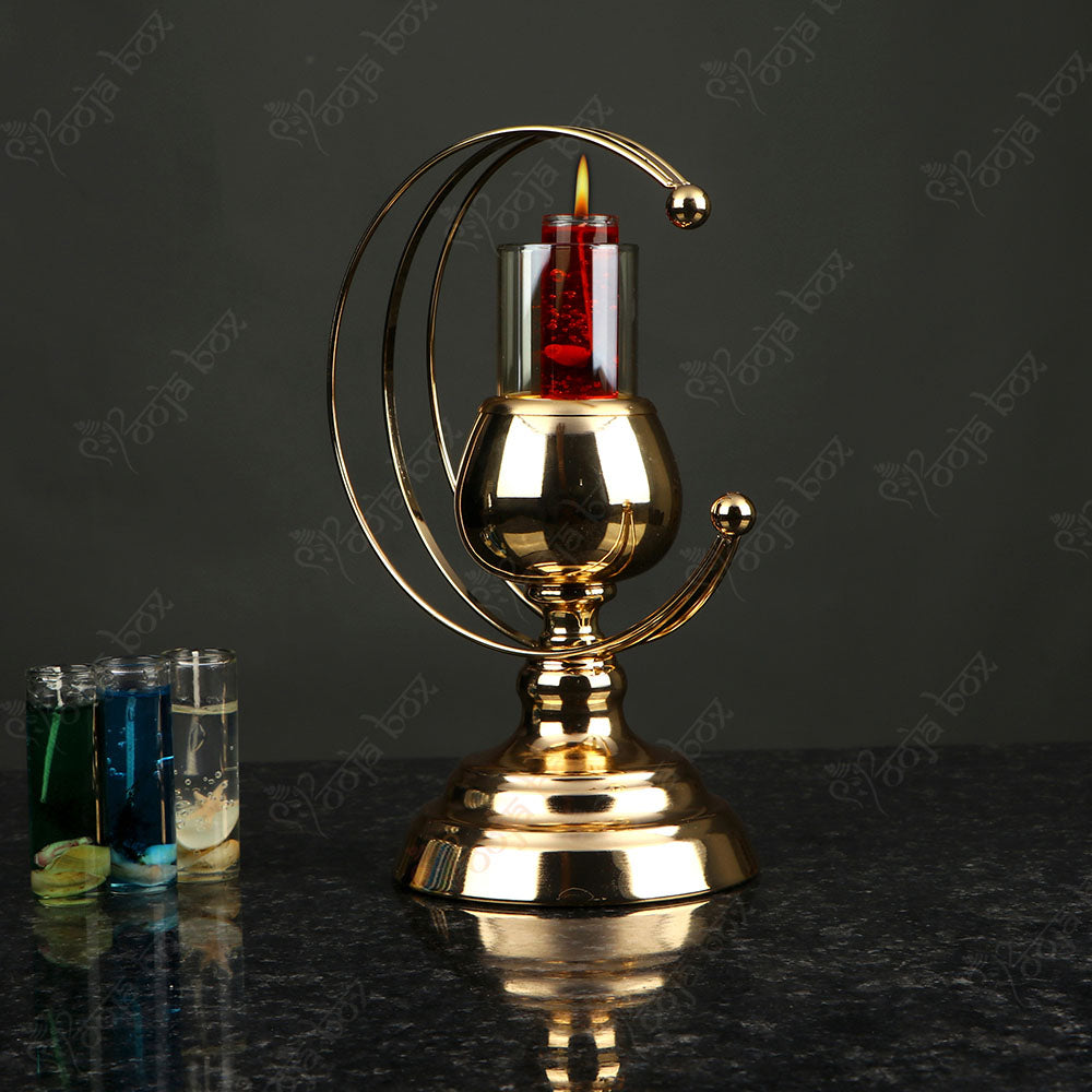 Golden Moon Shaped Candle Stand Holder
