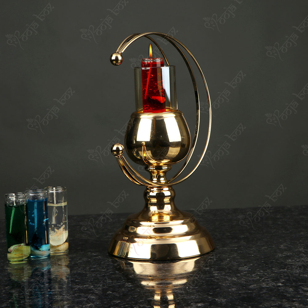 Golden Moon Shaped Candle Stand Holder