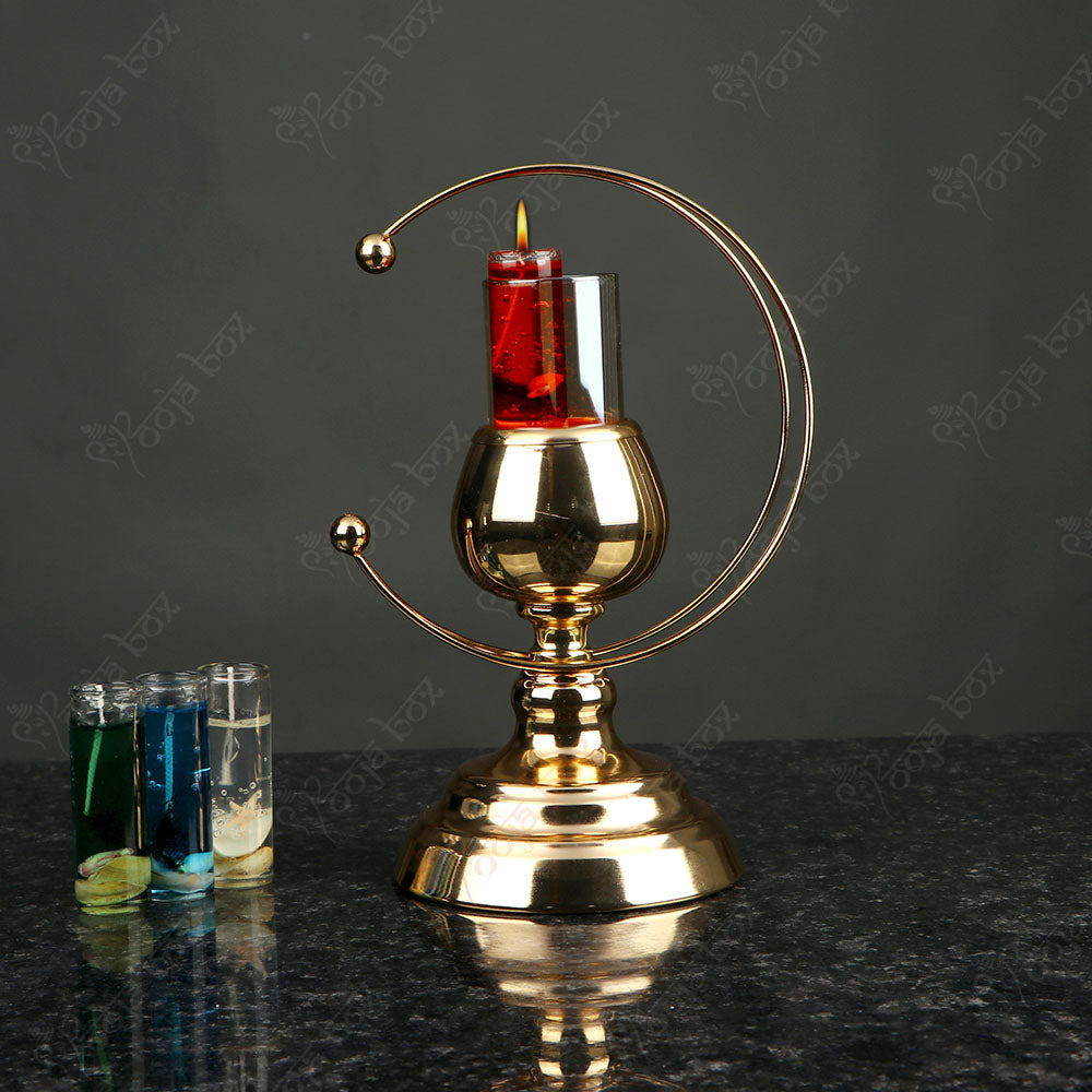 Golden Moon Shaped Candle Stand Holder