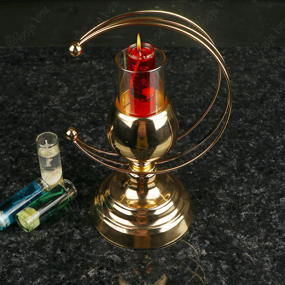 Golden Moon Shaped Candle Stand Holder