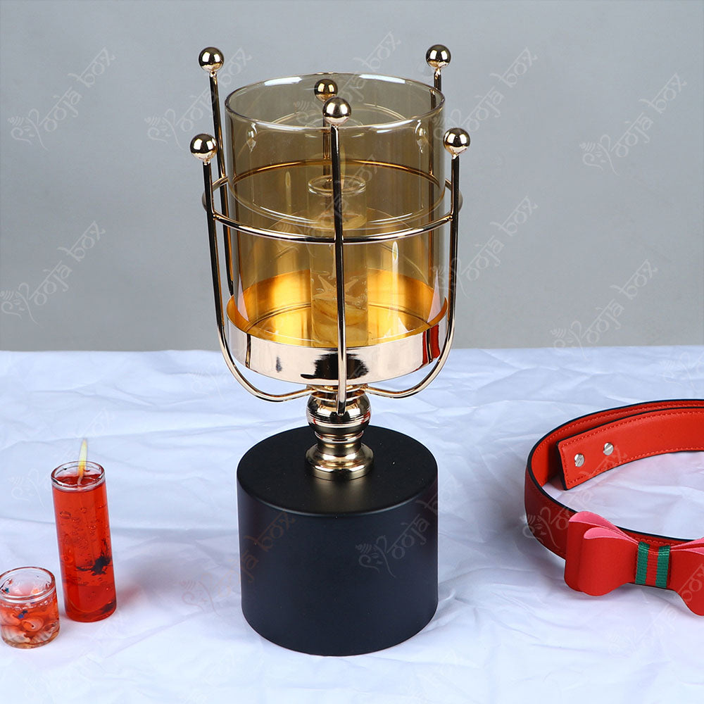 Laurel Gold With Black Touch Artificer Candle Holder