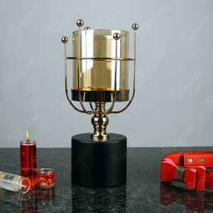 Laurel Gold With Black Touch Artificer Candle Holder