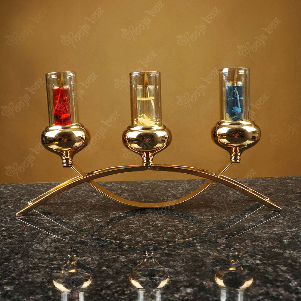 Crystal Adoring Centerpiece With 3 Candle Holder for Housewarming
