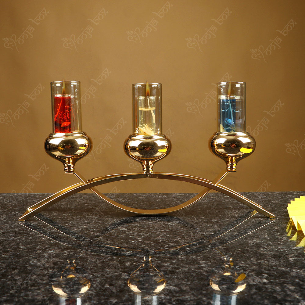 Crystal Adoring Centerpiece With 3 Candle Holder for Housewarming