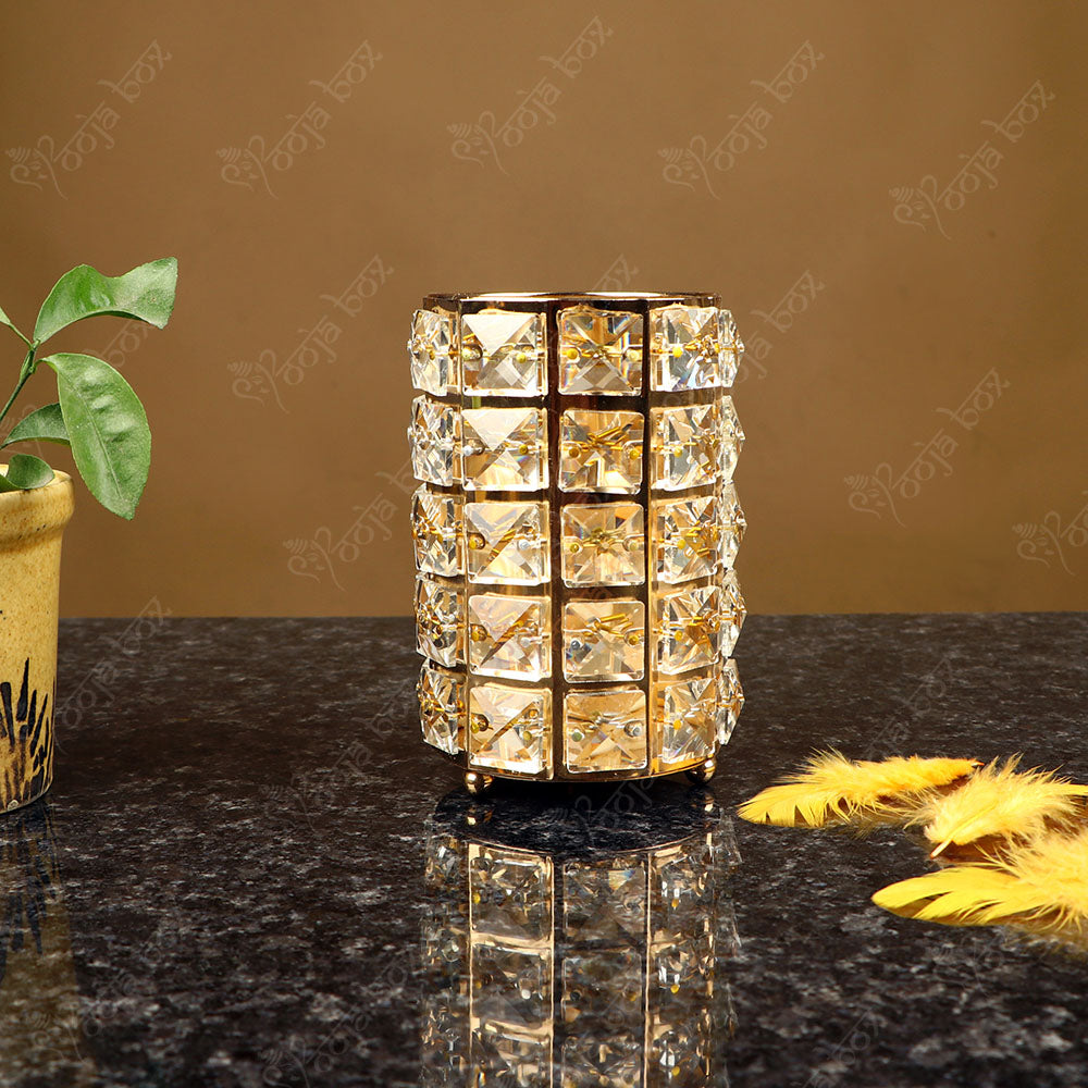 Crystal illuminating Beaded Candle Holder