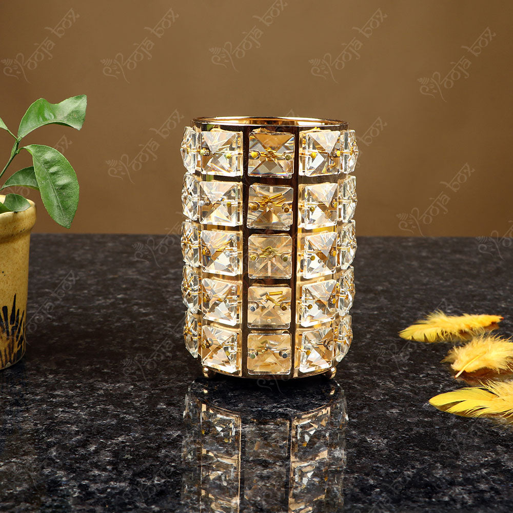 Crystal illuminating Beaded Candle Holder