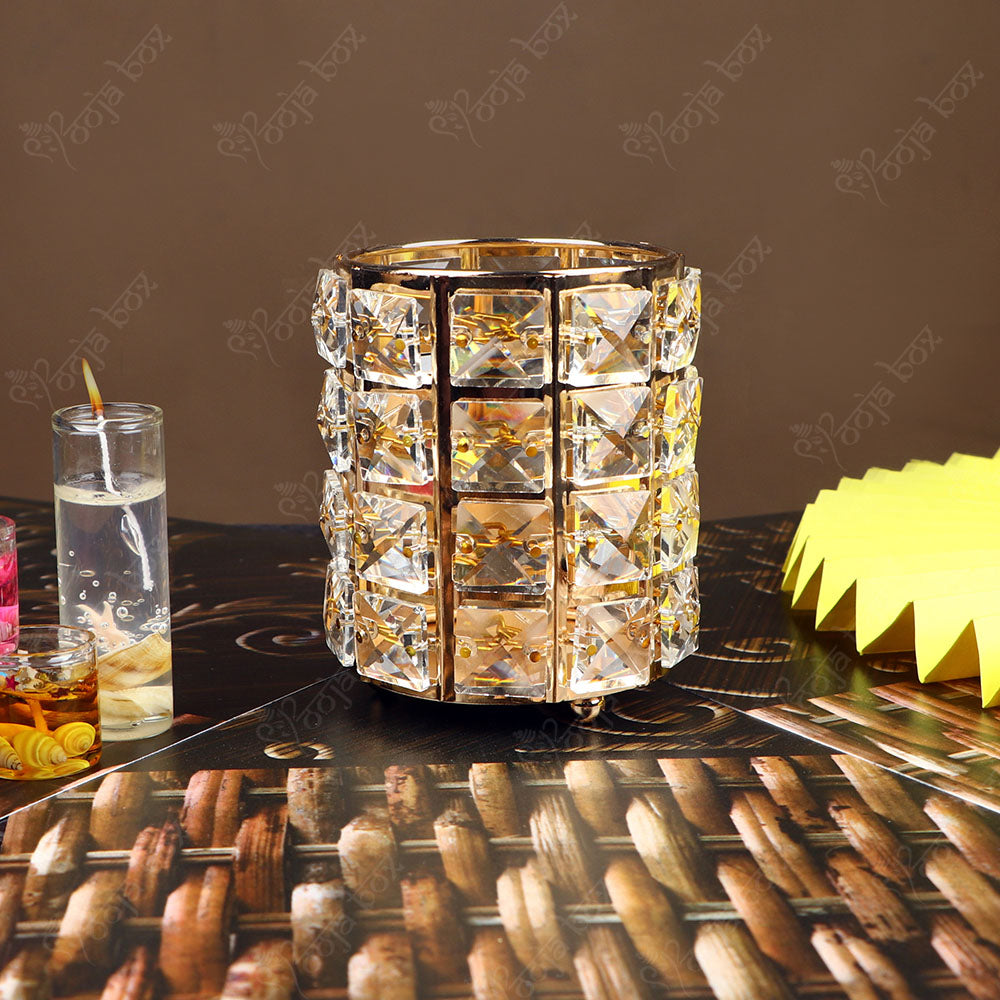 Crystal illuminating Beaded Candle Holder-Small