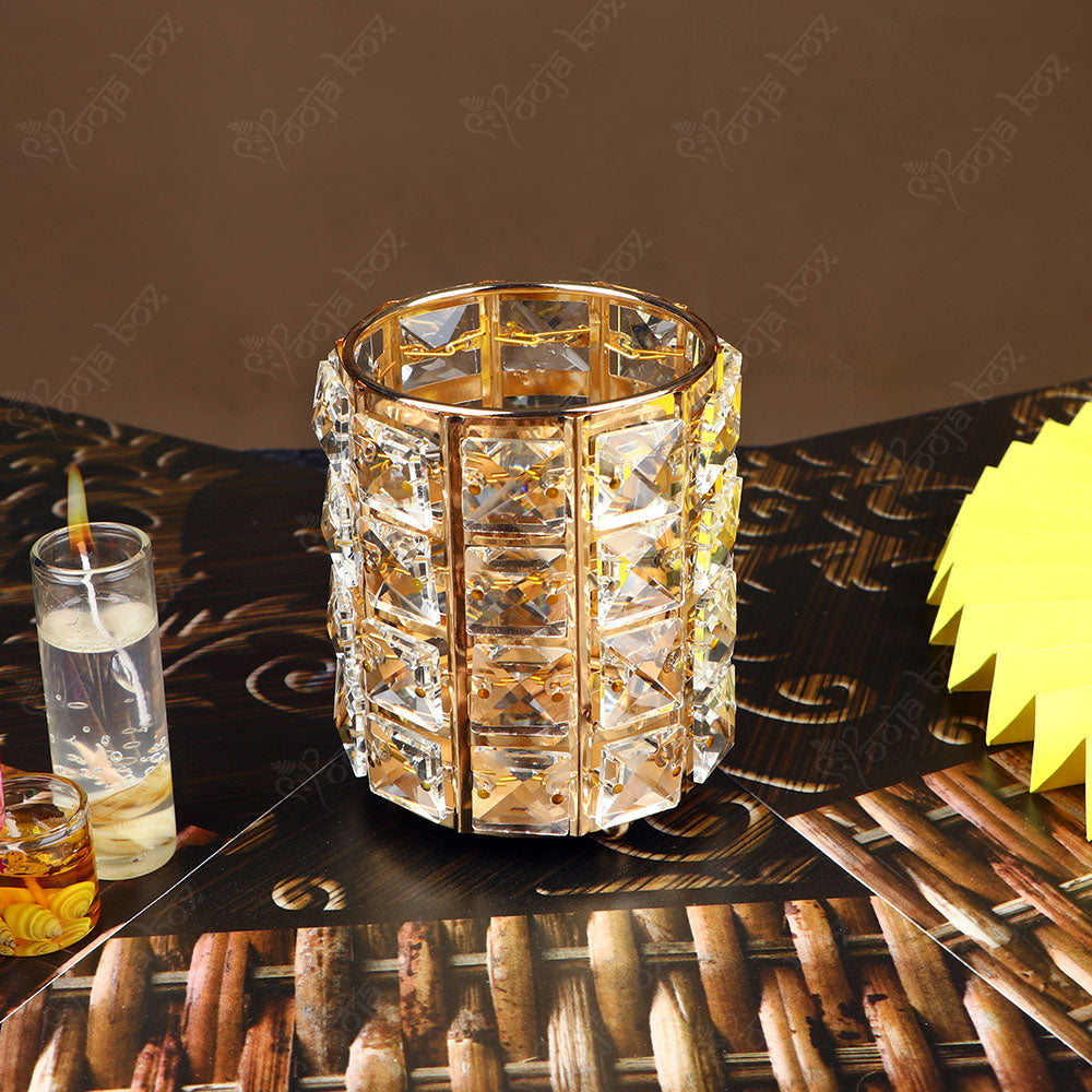 Crystal illuminating Beaded Candle Holder-Small
