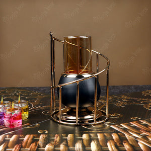 Shimmering Black and Gold Designer Candle Holder