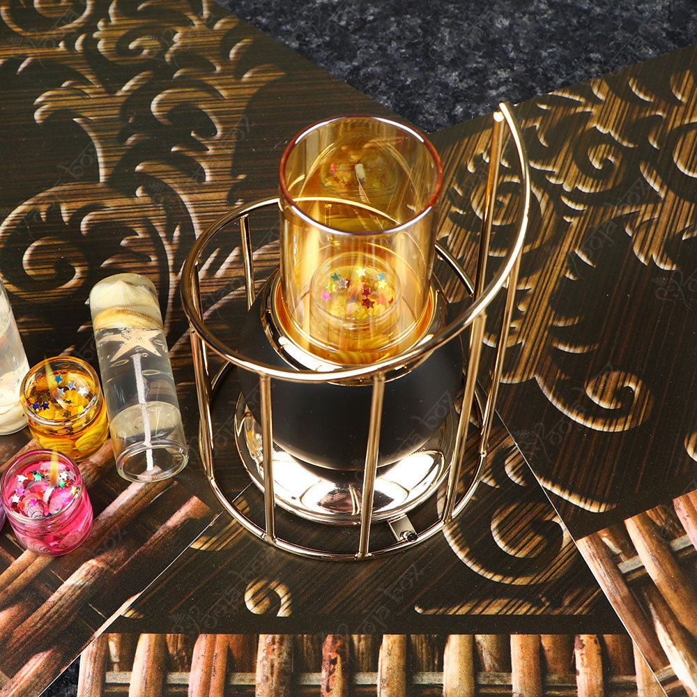 Shimmering Black and Gold Designer Candle Holder