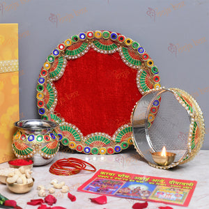 Rajasthani Theme Decorative Karwachauth Thali