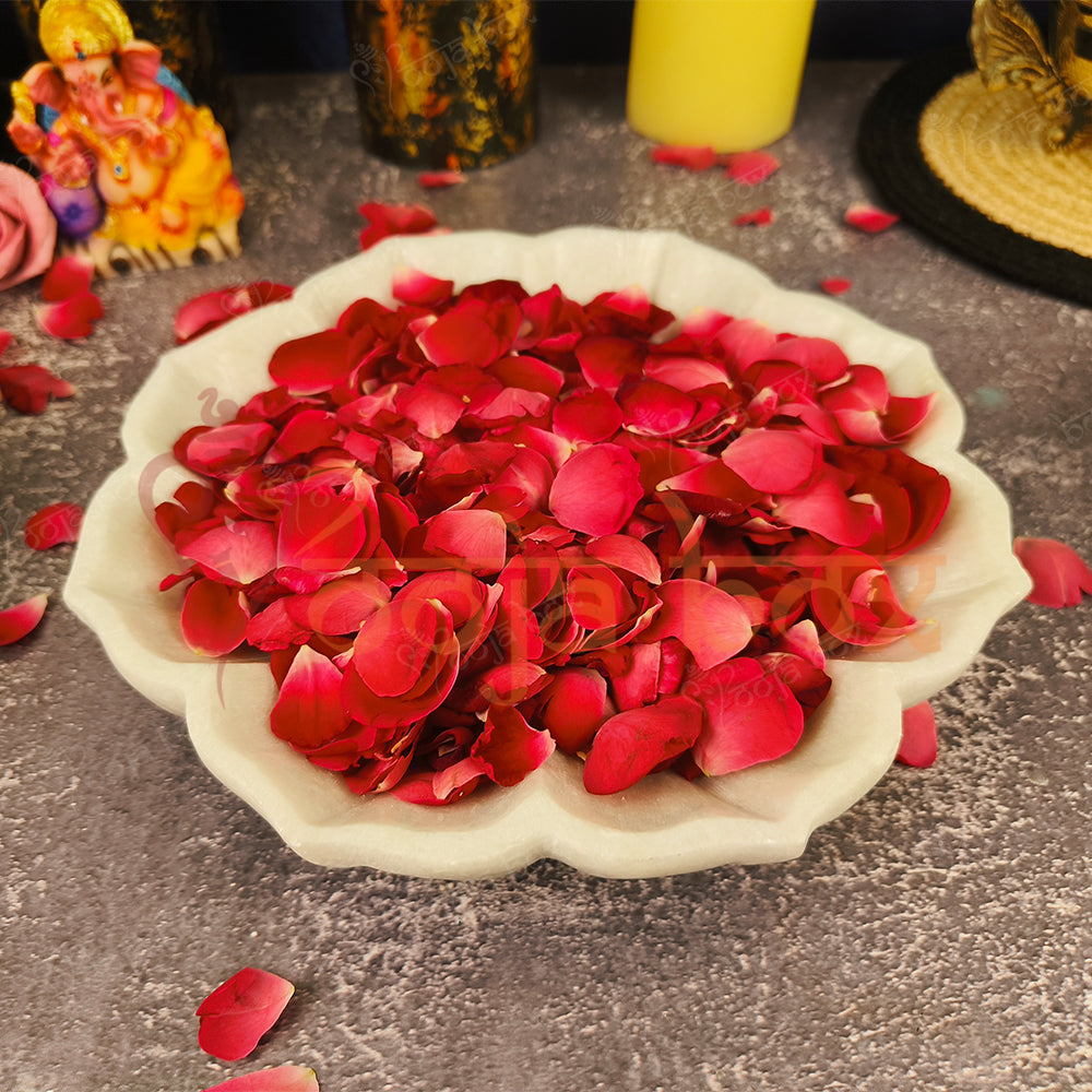 Marble Stone Decorative Bowl Lotus Design Flower Urli