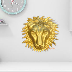 Large Gold Roaring Lion Wall Head