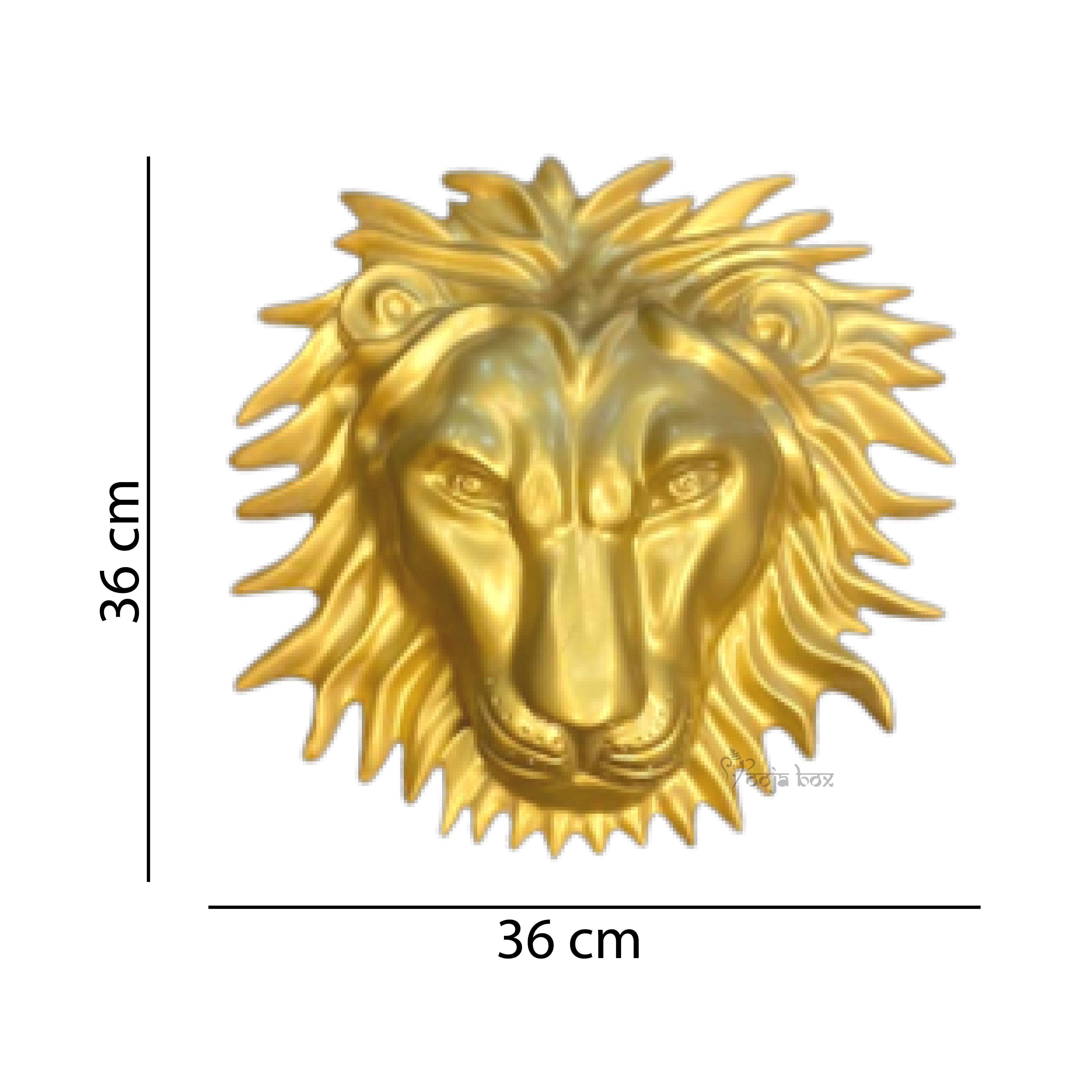 Large Gold Roaring Lion Wall Head