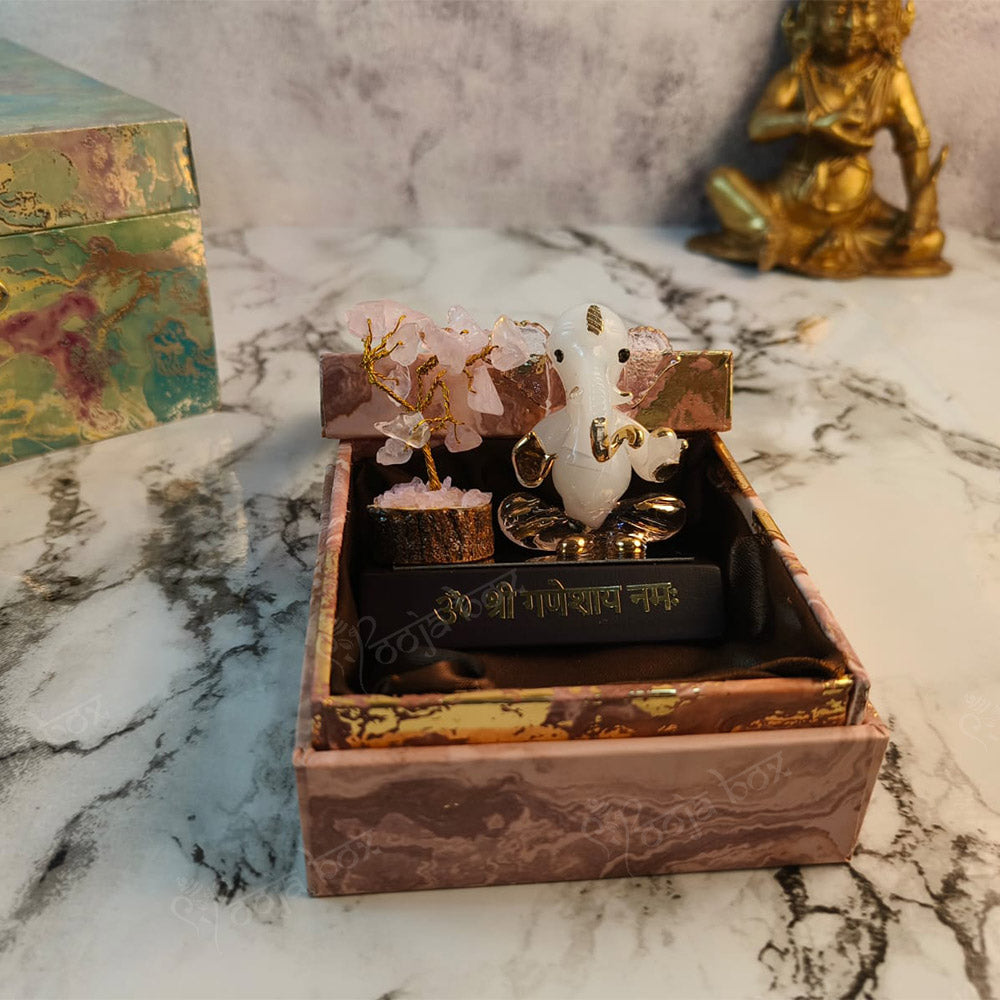 Crystal Tree with Ganesha Idol