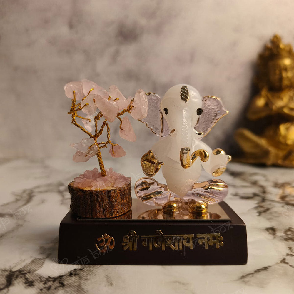 Crystal Tree with Ganesha Idol