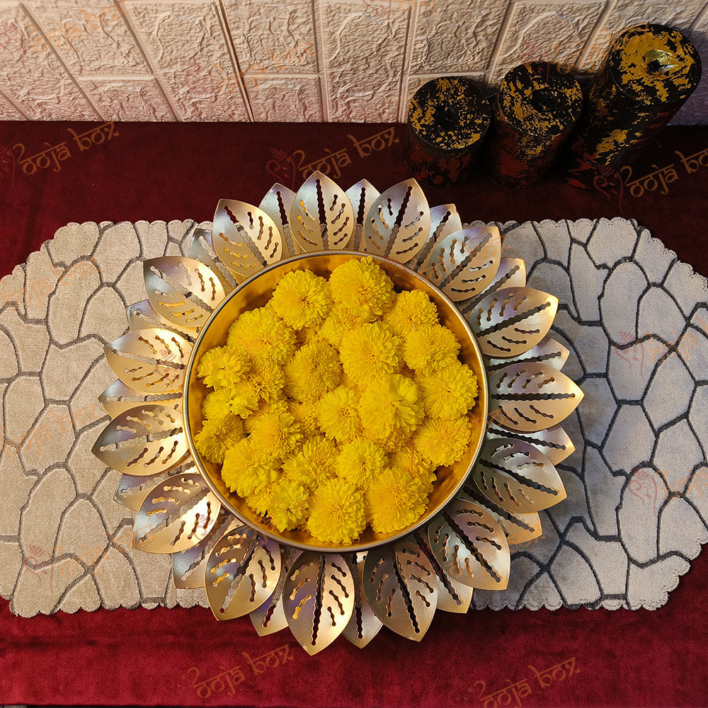 Stunning Brass Petal Flower/Urli