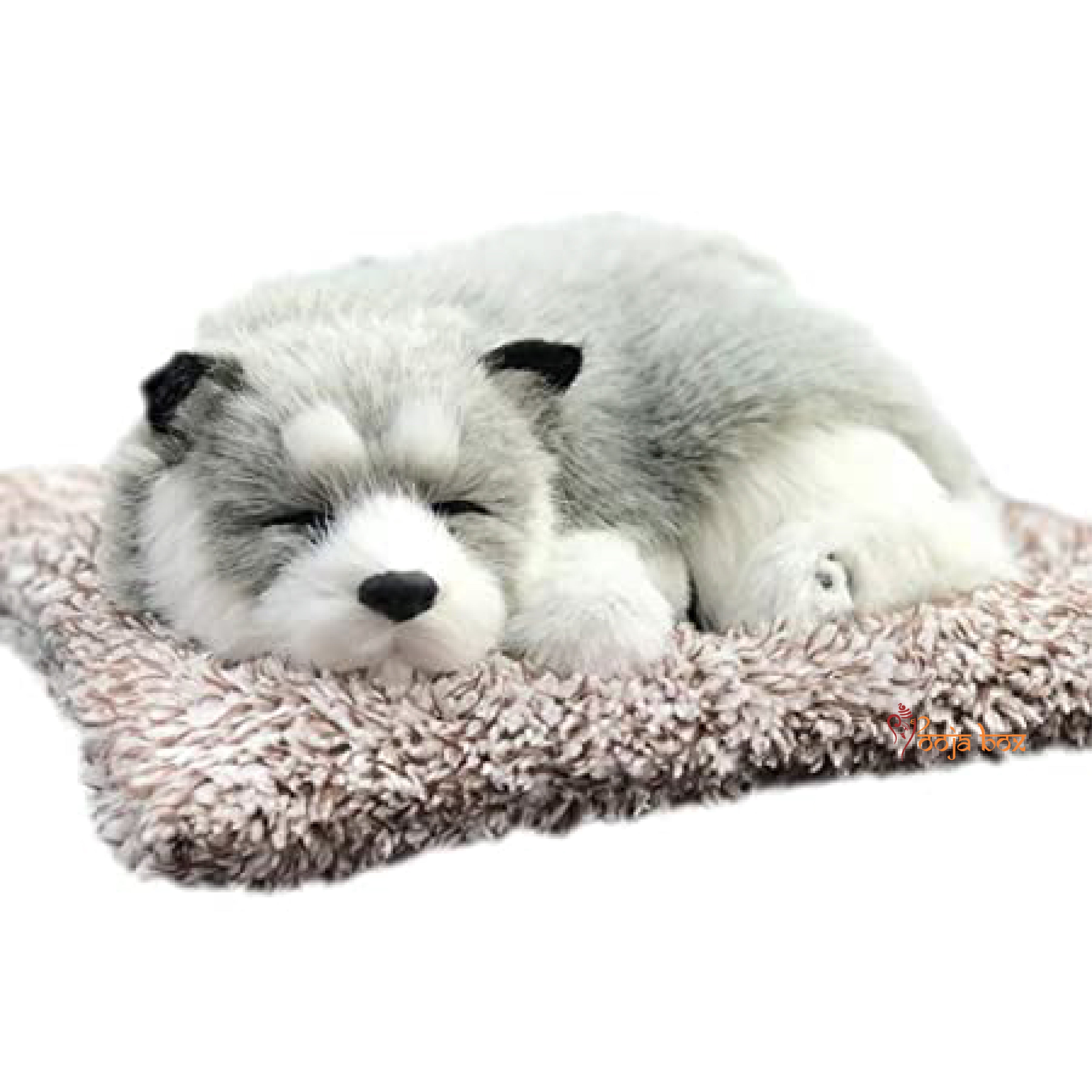 Realistic Sleeping Plush Toy Breathing Furry Dog Stuffed