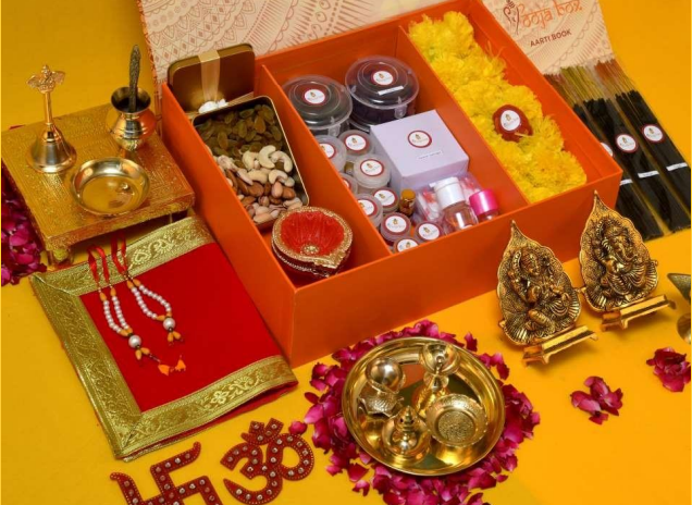 Gold Deluxe Pooja Box